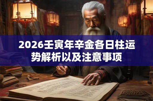 2026壬寅年辛金各日柱运势解析以及注意事项