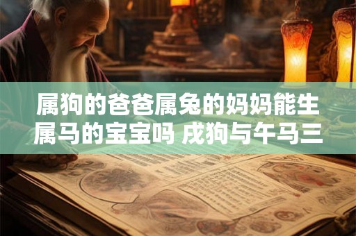 属狗的爸爸属兔的妈妈能生属马的宝宝吗 戌狗与午马三合