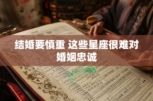 结婚要慎重 这些星座很难对婚姻忠诚