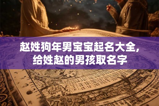 赵姓狗年男宝宝起名大全,给姓赵的男孩取名字 赵姓狗年男宝宝起名大全,给姓赵的男孩取名字