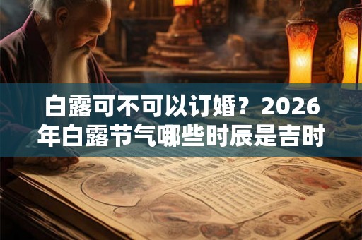 白露可不可以订婚?2026年白露节气哪些时辰是吉时? 白露可不可以订婚?2026年白露节气哪些时辰是吉时?