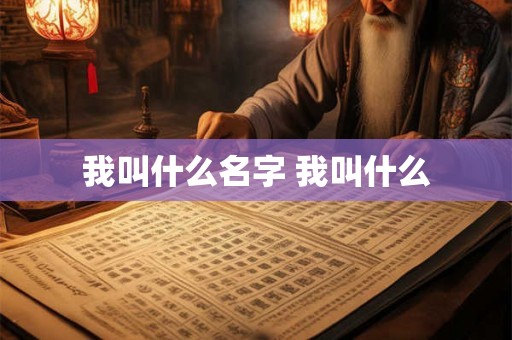 我叫什么名字 我叫什么