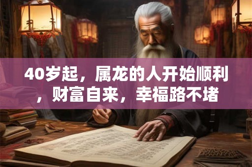 40岁起，属龙的人开始顺利，财富自来，幸福路不堵