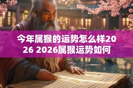今年属猴的运势怎么样2026 2026属猴运势如何