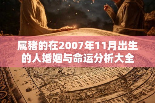 属猪的在2007年11月出生的人婚姻与命运分析大全