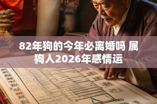 82年狗的今年必离婚吗 属狗人2026年感情运