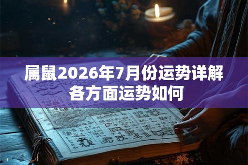 属鼠2026年7月份运势详解 各方面运势如何