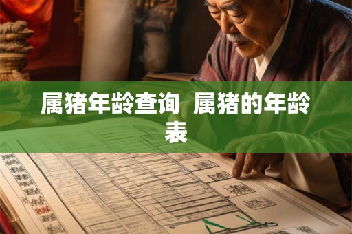 属猪年龄查询  属猪的年龄表