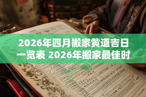 2026年四月搬家黄道吉日一览表 2026年搬家最佳时间表 2026年四月搬家黄道吉日一览表 2026年搬家最佳时间表