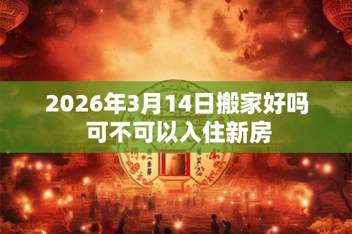 2026年3月14日搬家好吗 可不可以入住新房