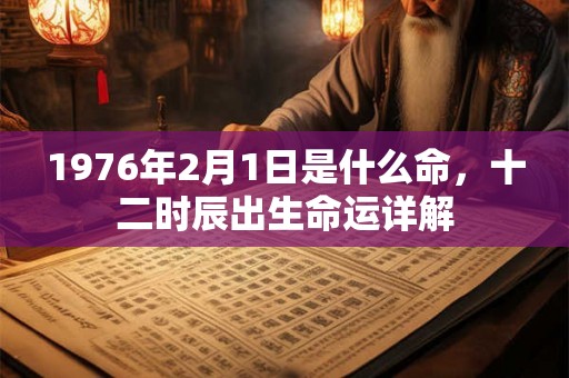 1976年2月1日是什么命，十二时辰出生命运详解