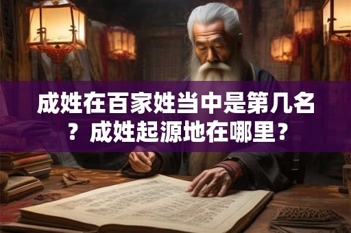 成姓在百家姓当中是第几名？成姓起源地在哪里？