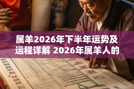 属羊2026年下半年运势及运程详解 2026年属羊人的全年每月运势