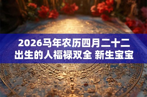 2026马年农历四月二十二出生的人福禄双全 新生宝宝取名推荐