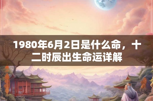 1980年6月2日是什么命,十二时辰出生命运详解 1980年6月2日是什么命,十二时辰出生命运详解