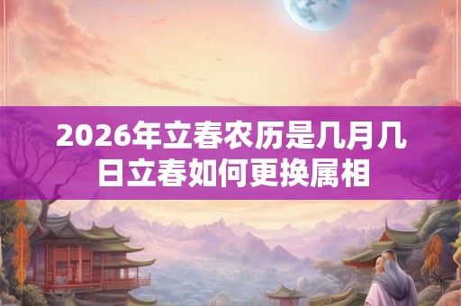 2026年立春农历是几月几日立春如何更换属相