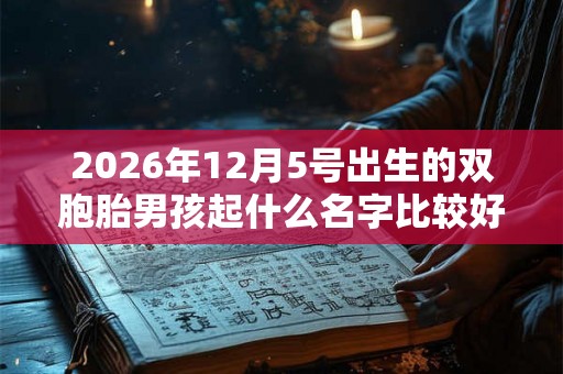 2026年12月5号出生的双胞胎男孩起什么名字比较好，五行属什么