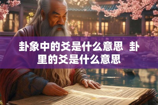 卦象中的爻是什么意思  卦里的爻是什么意思