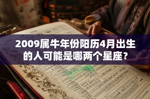 2009属牛年份阳历4月出生的人可能是哪两个星座？