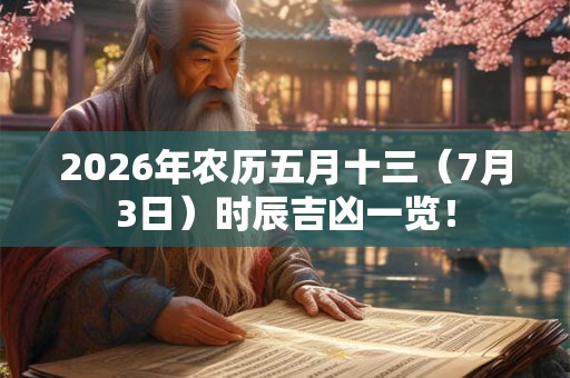 2026年农历五月十三（7月3日）时辰吉凶一览！