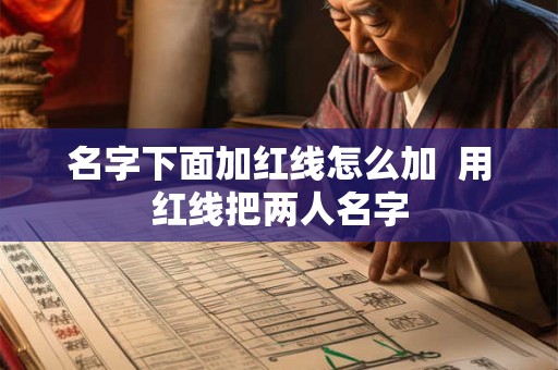 名字下面加红线怎么加  用红线把两人名字