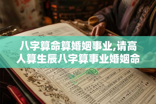 八字算命算婚姻事业,请高人算生辰八字算事业婚姻命运