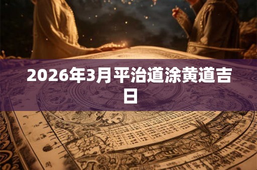 2026年3月平治道涂黄道吉日