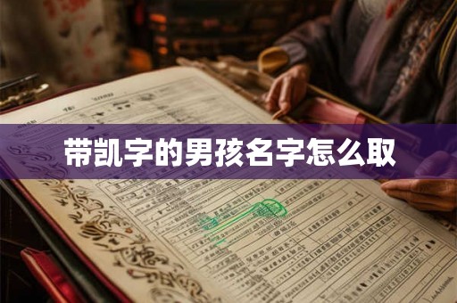 带凯字的男孩名字怎么取