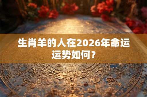 生肖羊的人在2026年命运运势如何？