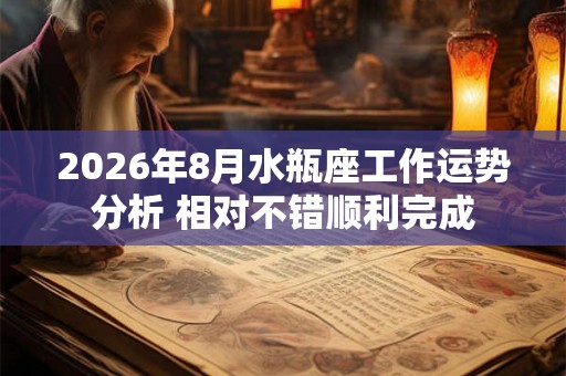2026年8月水瓶座工作运势分析 相对不错顺利完成