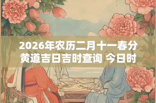 2026年农历二月十一春分黄道吉日吉时查询 今日时辰吉凶 2026年农历二月十一春分黄道吉日吉时查询 今日时辰吉凶