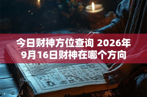 今日财神方位查询 2026年9月16日财神在哪个方向