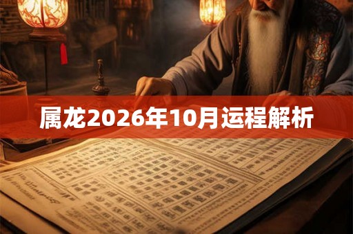 属龙2026年10月运程解析