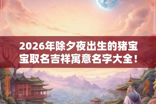 2026年除夕夜出生的猪宝宝取名吉祥寓意名字大全! 2026年除夕夜出生的猪宝宝取名吉祥寓意名字大全!