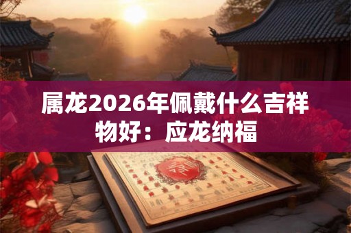 属龙2026年佩戴什么吉祥物好：应龙纳福