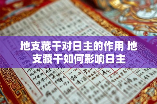 地支藏干对日主的作用 地支藏干如何影响日主