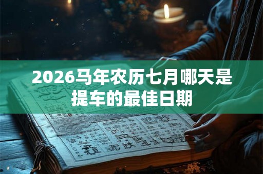 2026马年农历七月哪天是提车的最佳日期