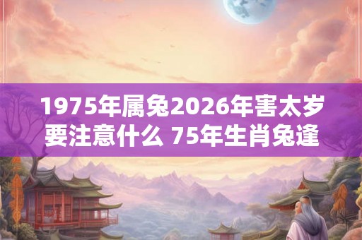 1975年属兔2026年害太岁要注意什么 75年生肖兔逢马年运气如何