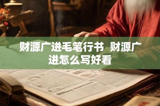 财源广进毛笔行书  财源广进怎么写好看