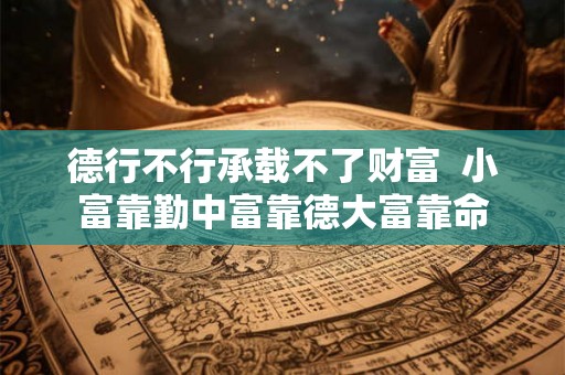 德行不行承载不了财富  小富靠勤中富靠德大富靠命
