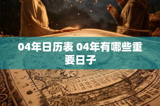 04年日历表 04年有哪些重要日子