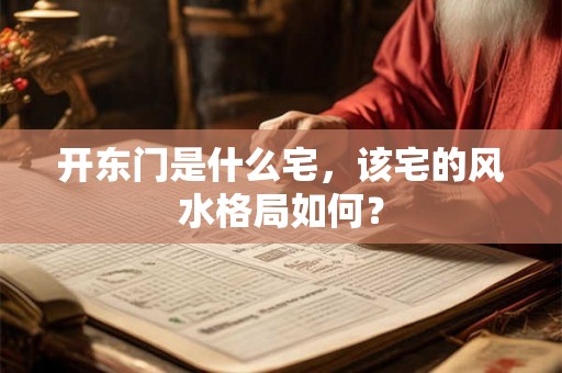 开东门是什么宅，该宅的风水格局如何？