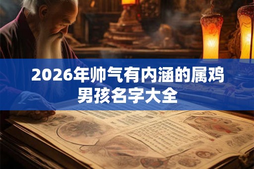 2026年帅气有内涵的属鸡男孩名字大全