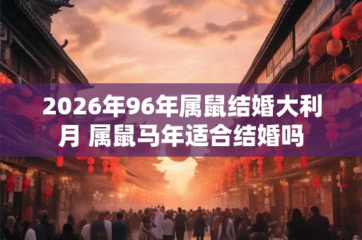 2026年96年属鼠结婚大利月 属鼠马年适合结婚吗