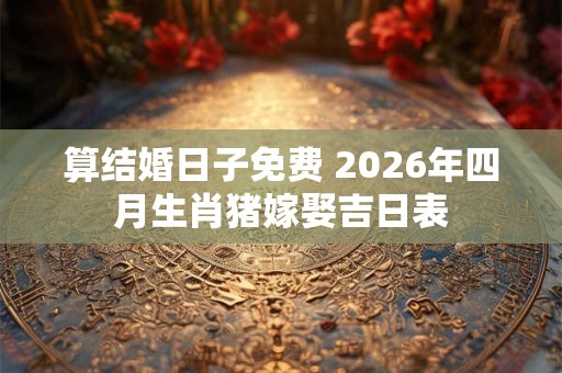 算结婚日子免费 2026年四月生肖猪嫁娶吉日表