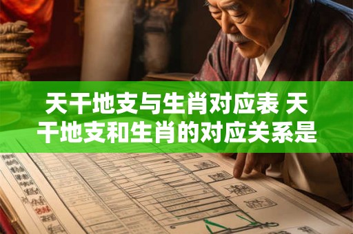 天干地支与生肖对应表 天干地支和生肖的对应关系是什么