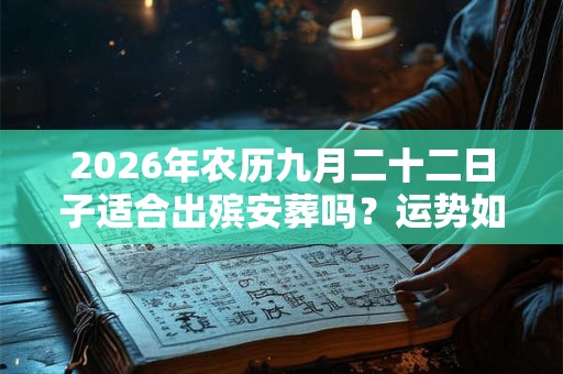 2026年农历九月二十二日子适合出殡安葬吗?运势如何? 2026年农历九月二十二日子适合出殡安葬吗?运势如何?