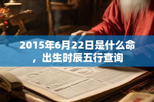 2015年6月22日是什么命，出生时辰五行查询