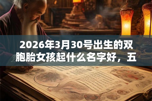 2026年3月30号出生的双胞胎女孩起什么名字好，五行属什么？