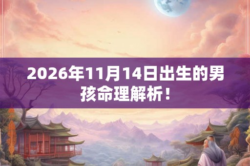 2026年11月14日出生的男孩命理解析！